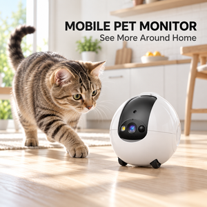 กล้องหุ่นยนต์ดูแลสัตว์เลี้ยง 4MP WiFi พร้อมแอปควบคุมระยะไกลและเสียงสองทางสำหรับบ้าน - Product Image 1