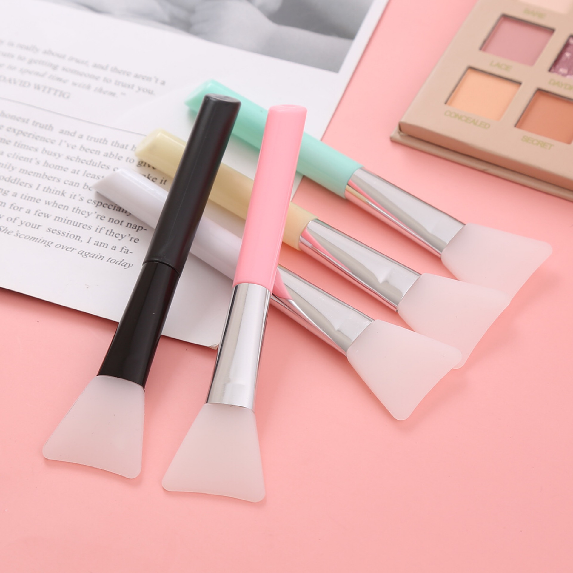 14厘米硅胶护肤美容化妆刷,diy 面膜刷工具,面部清洁化妆刷