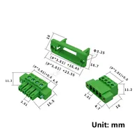 5 ensembles de borniers traversants sans soudure de type enfichable 3,81 mm 2P/3P/4P/5P/6P/8P/10P/12P/16P, fixation par bride sur panneau, 8A 300V