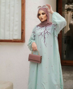 Abaya ชุดเสื้อผ้าอิสลามแบบเต็มขนาด,ชุดผ้าชีฟองผ้าไหม <span class=keywords><strong>Monsoon</strong></span> Saree ขายดี - Product Image 2