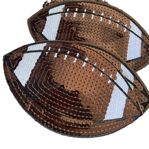 Patch de football américain DIY à sequins thermocollants marron pour vêtements et sacs, en PVC, pour femmes et hommes – Vente chaude - Product Image 1