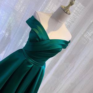 Robe de <span class=keywords><strong>Soir</strong></span>ée en Satin Une Épaule, Coupe Ajustée, pour Gala de Célébrité, Mariage, Banquet, Réunion Annuelle ou Scène - Product Image 6