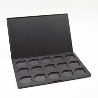 Palette de maquillage personnalisée à 15 compartiments, magnétique, pour fards à paupières, paillettes, multichrome, boîte en plastique carrée recyclée