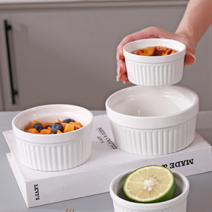 Ensemble de bols en céramique blanche gaufrée pour salade et pâtes Bols à mélanger de style nordique pour usage quotidien - Product Image 2