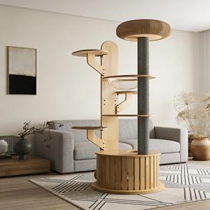 <span class=keywords><strong>Tiragraffi</strong></span> per <span class=keywords><strong>Gatti</strong></span> in Legno di Gomma Ecologico con Struttura per Arrampicata, Design Personalizzato per <span class=keywords><strong>Gatti</strong></span> da Interno - Product Image 5