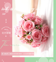 Rose artificielle rose à tige unique en soie pour arrière-plan de photographie extérieure, arrangement floral pour la Fête des Mères