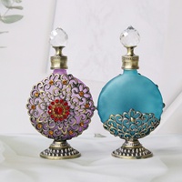 30ml Arabe Dubaï Style Breveté Fleurs Métal Bouteille De Parfum Huile Essentielle Rechargeable Givré Attar Bouteilles Sortie D'usine #30218