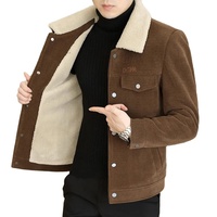 Veste à revers pour homme, automne et hiver, couleur unie, avec col en fourrure, veste et haut chaud en peluche