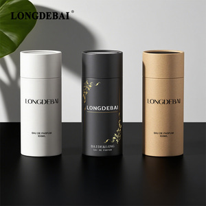Eco Friendly Luxury Cylinder Kraft Paper Box with Custom Logo for Perfume and Cosmetic Gift Packaging Wholesale - Product Image 1