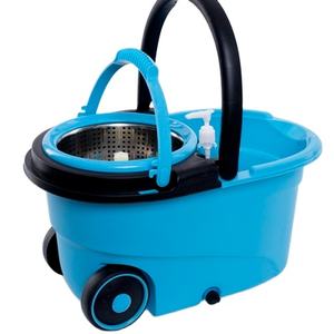 360 <span class=keywords><strong>Turbo</strong></span> Magic Mop Set Seau de vadrouille plat en <span class=keywords><strong>microfibre</strong></span> facile à nettoyer avec poteau en acier et poignée télescopique Emballage en boîte - Product Image 3