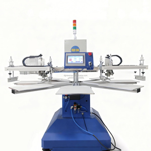 Presse à écran automatique 8 stations, 2 couleurs, prix compétitif, pour impression d'étiquettes et de logos, avec tables de 30x40cm - Product Image 5