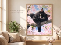 PAINTBOY Kit de Peinture par Numéros Moderne Fait Main Motif Chat sur Toile – Peinture DIY