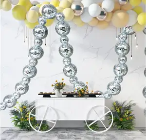 Hot Selling 6cm 8cm Silver Indoor Wedding Party Club Home Decoration Wholesale Disco Mirror Ball Ornaments