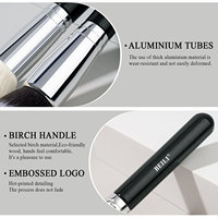 Lot de 15 pinceaux de maquillage de luxe avec manche en bois noir et logo privé personnalisé vente en gros pinceaux de mélange eyeliner avec support