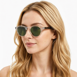 Lunettes de soleil polarisées unisexes à monture ronde complète avec logo personnalisé, verres colorés UV400, durables et légères pour femmes (Modèle 6215P) - Product Image 2