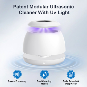 Smile Find Pulitore ad ultrasuoni per apparecchi ortodontici con certificazione CE, doppia modalità di pulizia, luce UV, timer digitale e controllo touch - Product Image 2