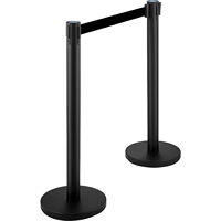 2 mètres de longueur de ceinture Ceinture de contrôle des foules personnalisée Poteau de barrière Noir Queue Stand Pole Stanchions avec ceintures rétractables