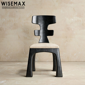 WISEMAX MÖBEL Holz möbel im minimalist ischen Stil Massiv Eschenholz Fischgräten Rückenlehne schwarzer Esszimmers tuhl für Apartment Hotel - Product Image 5