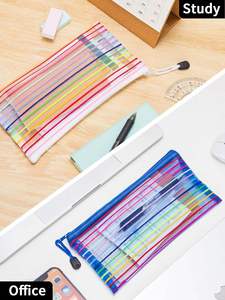 Durable & Reusable Zipper Document Pouches Colorful Mesh Zipper Bag for Makeup Storage Pencil Pouch Home Office Study Organizer - Product Image 4