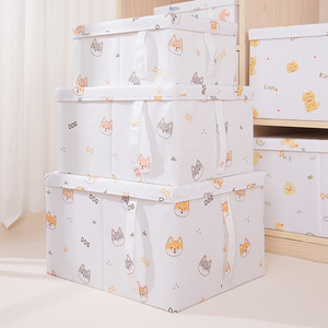 Clothing <b>Storage</b> <b>Box</b> Rectangle Foldable With Cartoon Pattern For Wardrobe Organizer - Product Image 2