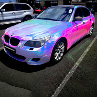 Film de protection de carrosserie de voiture WRAPMASTER 5*56 pieds, changement de couleur, PET, chrome arc-en-ciel, autocollant de voiture blanc, décoration brillante, film vinyle pour voiture
