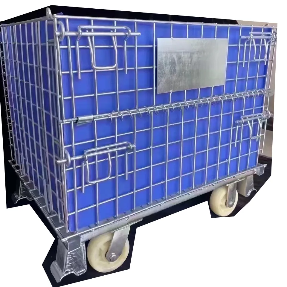 Customized & standard sizes heavy duty galvanized foldable collapsible metal storage wire mesh container pallet