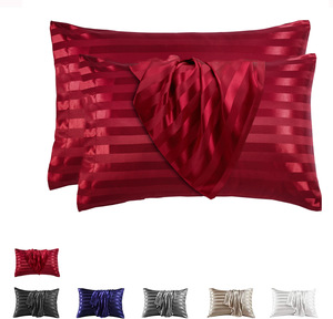 Hot bán kết cấu satin ném gối Bìa 18x18 inch sọc Patterned SATIN LỤA gối trường hợp Gối Bìa - Product Image 4