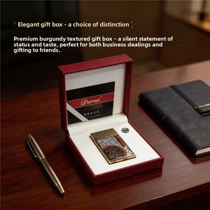 Accendino De Rui <span class=keywords><strong>Lang</strong></span> Sheng Lighter Attract Wealth Treasure, Regalo Creativo per Uomini d'Affari, Incisione Personalizzata, Accendino a Gas Butano con Design Parigi su Entrambi i Lati - Product Image 2