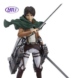 Figura de Acción de Anime en PVC, Mikasa <span class=keywords><strong>Levi</strong></span>, Figura de Acción de Eren, Juguetes de Manga, Figura de Ataque a los Titanes, Figma, Juguete Móvil, Mejor Venta de Fábrica - Product Image 1