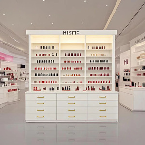Vitrine à vernis à ongles blancs avec éclairage LED, 12 tiroirs, étagère murale pour salon de manucure, armoire de rangement cosmétique pour la beauté - Product Image 1