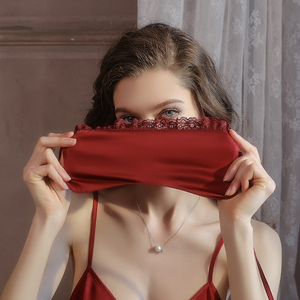 Pure Desire Sweet Lace-up Strap Doux Lisse Soyeux Satin Dentelle Garniture Sexy Sommeil Masque Pour Les Yeux 5552 - Product Image 5