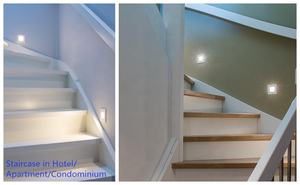 Lumière LED encastrée murale à détecteur de mouvement radar 1,5W, allumage/extinction automatique, pour couloir, <span class=keywords><strong>escalier</strong></span>, passage - Product Image 5