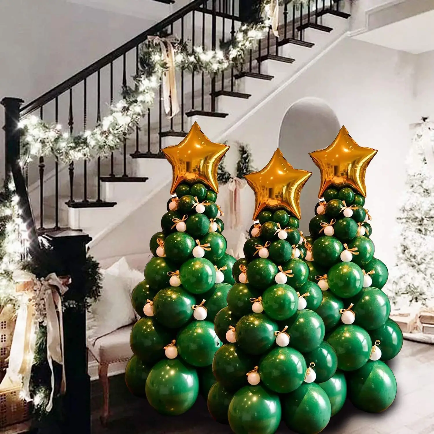 Amazon Hot Sale Party Decorations Supplies Balloons Merry Christmas Balloon Set Latex Christmas Tree Balloons