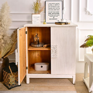 Meuble de salon moderne en bois massif personnalisé INNOVA Home, buffet de cuisine européen, couleur blanche, 2 étagères, montage facile - Product Image 4