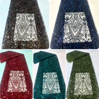 Tissu en dentelle suisse en voile brodé de paillettes de luxe, tulle français de haute qualité pour robe de mariée