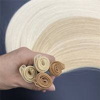 Extensions de cheveux naturels en gros, double trame, 100 % cheveux humains Remy vierges européens, couleur blond Genius