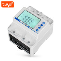 Compteur d'énergie intelligent Tuya WiFi triphasé 100A sur rail DIN bidirectionnel pour la surveillance de la consommation photovoltaïque PST-RMDZW-3P