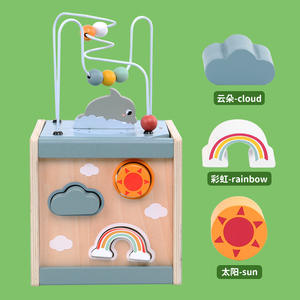 Nouveau puzzle en <span class=keywords><strong>bois</strong></span> animal multi-moteur à quatre côtés jouet sensoriel d'éducation précoce avec gros labyrinthe de <span class=keywords><strong>perles</strong></span> à enroulement pour bébés - Product Image 6
