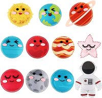 Jouet éducatif pour enfants, fournitures d'artisanat, feutre pré-coupé, planètes de l'espace, Terre, astronaute, jouets en peluche, couture DIY pour adultes