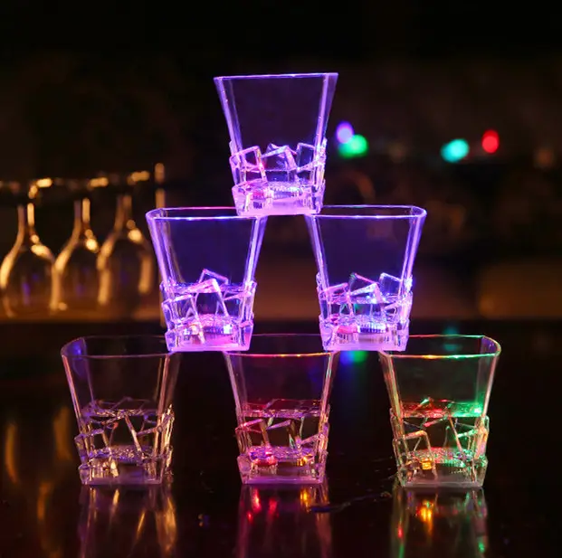 New Style Stemless Wine Color Change Bar Party glow light up tequila acrylic halloween plastic led shot glass