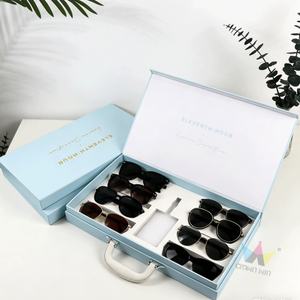 Custom logo Packaging Cardboard Boxes Cajas Personalizadas Eyewear Sunglasses <b>Suitcase</b> Briefcase Packaging Paper Box with Handle - Product Image 3