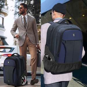 Tekerlekler ile ücretsiz örnek çanta su itici tekerlekli seyahat Duffel bagaj ile rulo sırt çantası hava yastığı yeni tasarım İsviçre sırt çantası - Product Image 3