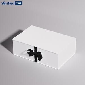 Manufacture Oem Handmade Luxury White Rigid Magnet Close Packaging Handmade Silk Scarf Gift <b>Box</b> With Ribbon - Product Image 1