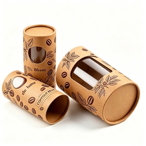 cycled Kraft Paper Tube with <b>Transparent</b> clear PVC Cylinder Aluminum Foil Gift Food Coffee Bean <b>Box</b> Packaging Cream Bottle - Product Image 5