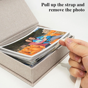Boîtes de rangement de photos <span class=keywords><strong>en</strong></span> <span class=keywords><strong>lin</strong></span> <span class=keywords><strong>beige</strong></span> Idéal pour la conservation des certificats Fournitures de scrapbooking Souvenirs Boîte de rangement personnalisée - Product Image 5