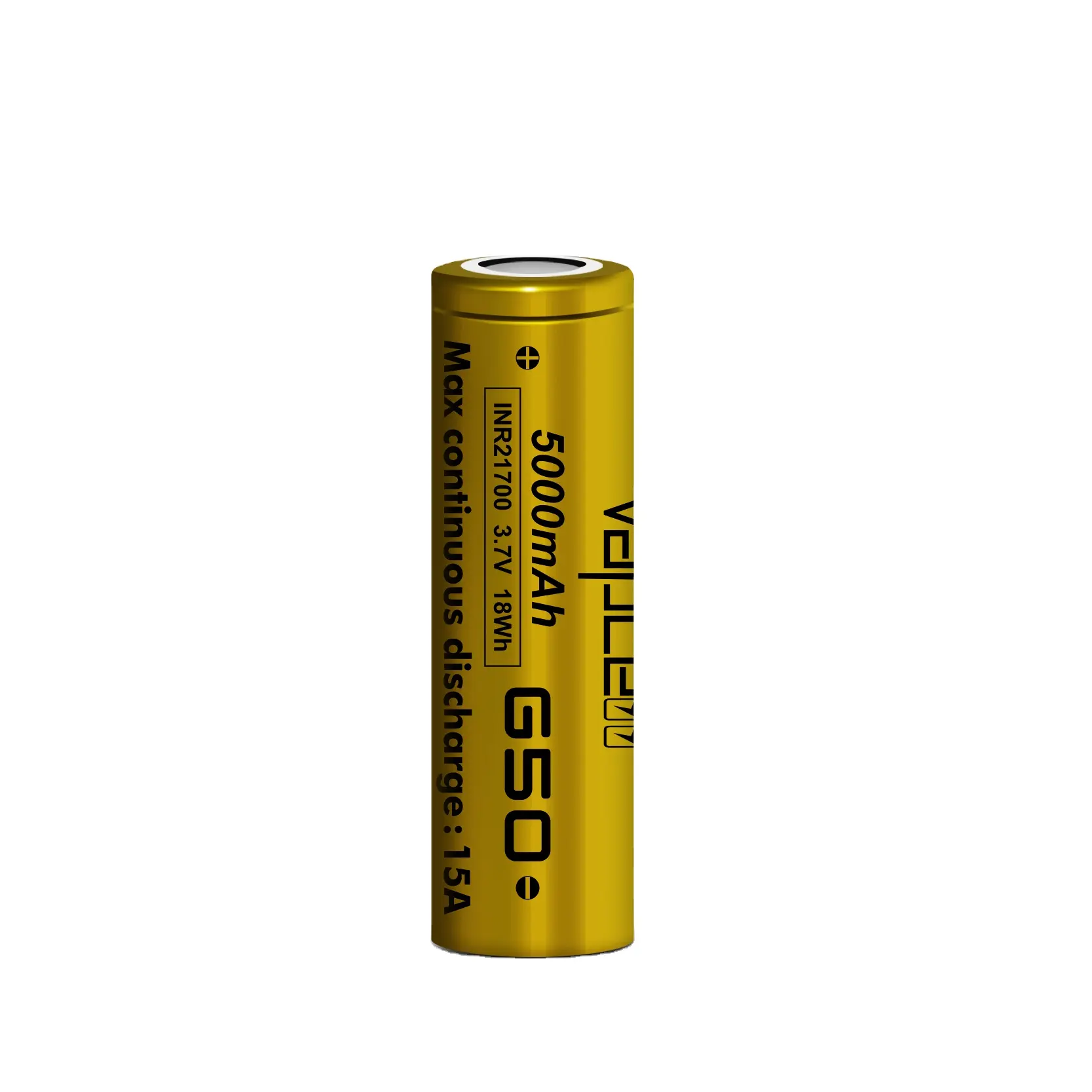 नई थोक Vapcell 21700 G50 5000mah टॉर्च के लिए 15A फ्लैट सेल