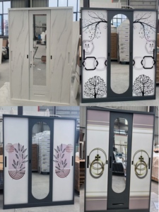 Armoire en acier à prix abordable avec tringle de suspension et <span class=keywords><strong>miroir</strong></span>, 2 portes coulissantes, meuble de rangement pour vêtements, démontable, Lemari Pakaian - Product Image 2