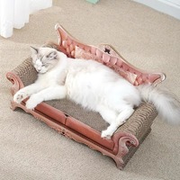 Chaise longue griffoir pour chat de luxe rétro européen en carton ondulé écologique et durable, canapé facile à assembler et robuste pour chats