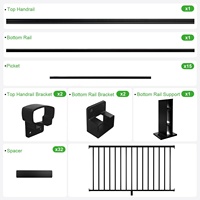 BH Railing Modernes G2 Aluminium-Pfosten-Geländersystem Hochbelastbares Aluminium-Geländersystem