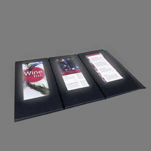 Support de menu numérique LED lumineux en similicuir noir pour table, avec 3 vues lumineuses, pour vente en gros - Product Image 5